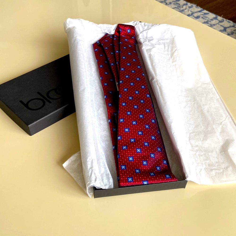 Canali red silk tie NWT